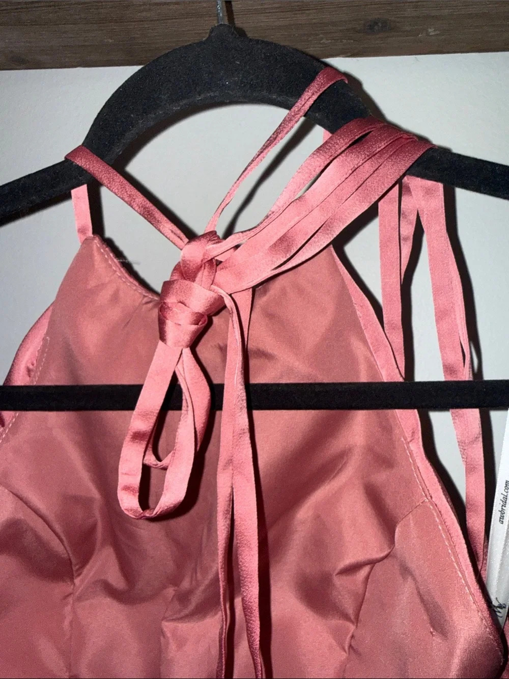 Silky Halter Slip Dress in Rosewood - Picture 5 of 6